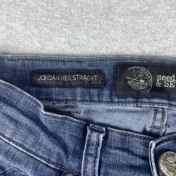 Seeded & Sewn Jordan Reg Straight Jeans Mens 28x31‎ Blue Medium Wash Denim Pants - Picture 4 of 15